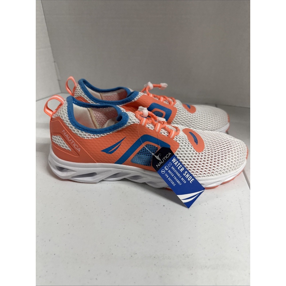 Woman's Nautica Water Shoes Size US12 Peach,white&blue New W/tag No Box